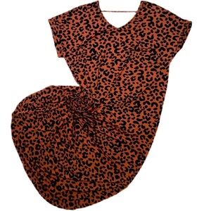 Lularoe Macy maxi dress long XS small Che egg ah leopard animal print v neck